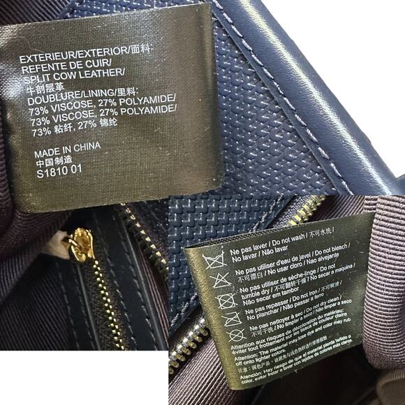 Lacoste Chantago Navy Blue Tote Bag in Piqué Leather - Picture 13 of 13